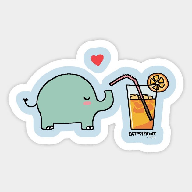 Elephant Juice Sticker by Eatmypaint